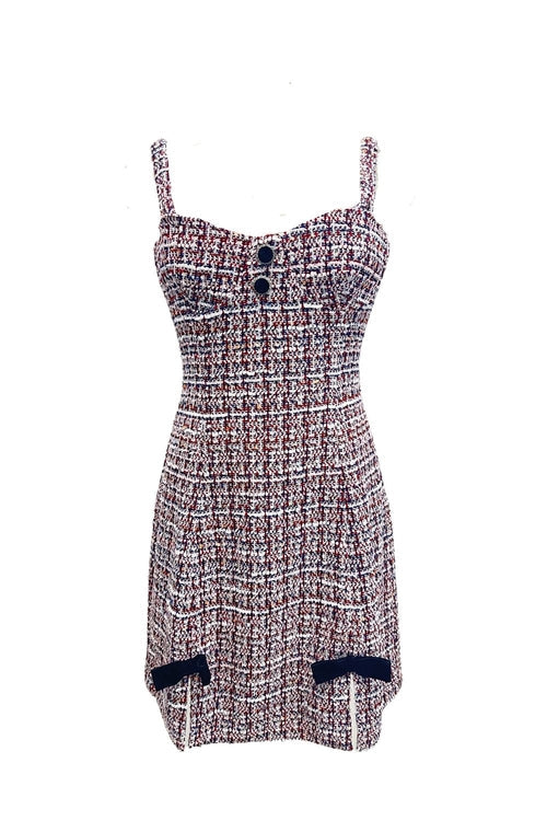 Tweed Mini Dress with Button Detail ¨C Classic and Chic